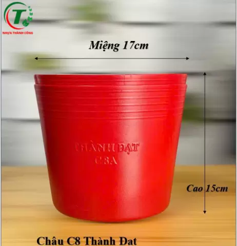 Sản phẩm C8 - CHẬU NHỰA MỀM ĐỎ THÀNH ĐẠT C8